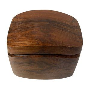 CALIFORNIA REDWOOD Trinket Box‎ Jewelry Keepsake Ring Desk Vanity Handcarved 4x3